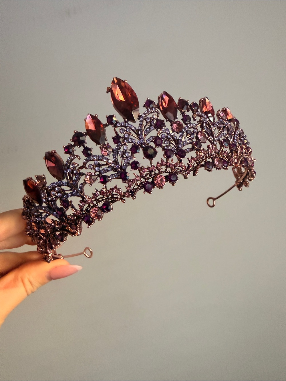 Elegant Purple Crystal Tiara Headband - Unbranded - Picture 4 of 4